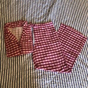 Nordstrom pink gingham pajama set
